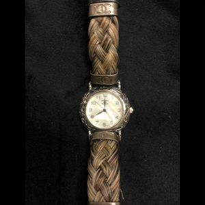 CC watch with real horse hair braided band